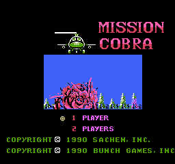 Mission Cobra title screen for NES